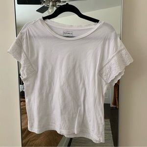 Eyelet sleeve white top